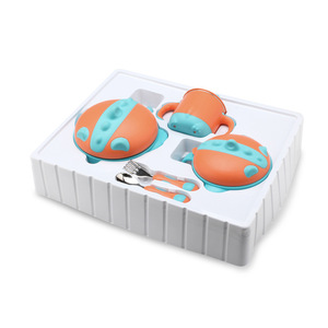 Ensemble de vaisselle en acier inoxydable pour bébés et enfants : boîte à repas ronde, bol et tasse à bec verseur remplissable - Product Image 4