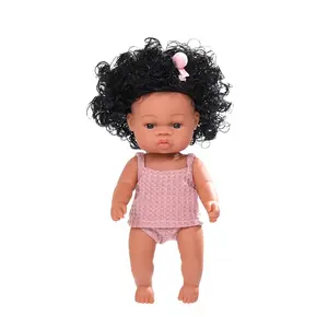 手工硅胶乙烯基婴儿软美国重生黑色娃娃栩栩如生新生儿娃娃玩具爱心圣诞礼物