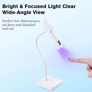 Lampe à ongles LED UV professionnelle <span class=keywords><strong>QAN</strong></span> 2-en-1 rechargeable avec support magnétique et col de cygne flexible à 360°, minuterie LCD - Product Image 2