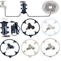 Kit de brumisation avec anneau de ventilateur noir de 40 cm de diamètre, pompe électrique, couleur personnalisable, pour refroidissement extérieur en été
