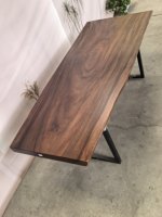 Prix d'usine, meubles en bois sur mesure, plateau de table en bois massif, bord naturel, plateau de table à manger en bois massif