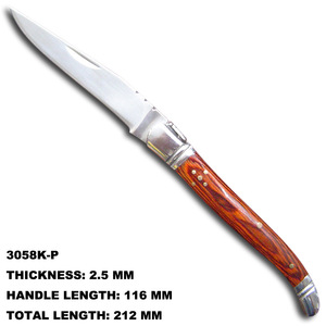 Couteau pliant <span class=keywords><strong>de</strong></span> style français classique en acier inoxydable, couteau pliant EDC avec manches en bois et résine pour le camping et la restauration - Product Image 6