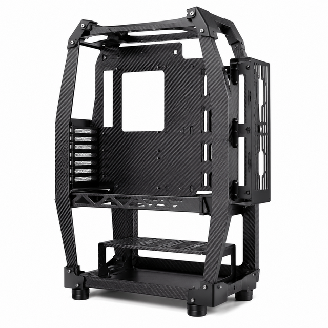 Custom Made 3K Carbon Fiber Open Frame Computer Chassis Premium Modular Workstation PC Case