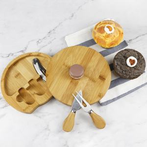 Natural House 100% <span class=keywords><strong>Plateau</strong></span> à <span class=keywords><strong>Fromage</strong></span> en Bois <span class=keywords><strong>de</strong></span> Bambou Biologique Planche à Découper avec 3 Couverts - Product Image 5