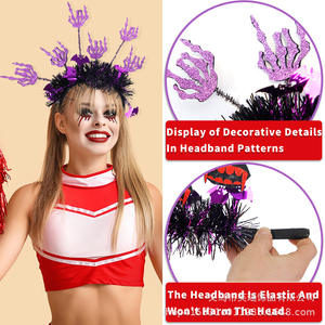 Diadema de tela de Halloween con diseño de <span class=keywords><strong>calabaza</strong></span>, araña y calavera, de alta calidad, divertida, para fiestas temáticas de Halloween y festivales de fantasmas. - Product Image 4