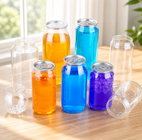 Usine chinoise, vente en gros de canettes en plastique PET de qualité alimentaire de 250 ml, 330 ml, 400 ml, 500 ml avec couvercle en aluminium pour l'emballage de boissons