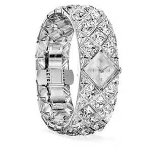 Reloj de Lujo de Cuarzo de 35 mm con Diamantes para Mujer, Caja Cuadrada de Aleación Completamente Adornada, Esfera con Indicadores de Cristal, Estilo Clásico de Negocios y Moda - Product Image 5