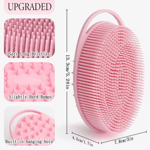 Factory Wholesale Simple Style Silicone <b>Body</b> Brush Exfoliating Hair Shampoo Bath <b>Scrubber</b> - Product Image 2