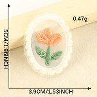 Ordinateur broderie dessin animé fleur tissu étiquette dentelle broderie Badge bricolage main grand livre Patch autocollant