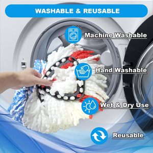 3 Pack Vacuum Sealed O-Cedar EasyWring <b>Mop</b> <b>Head</b> Refills Premium Microfiber Spin <b>Mop</b> <b>Replacement</b> Pads for Deep Cleaning - Product Image 5
