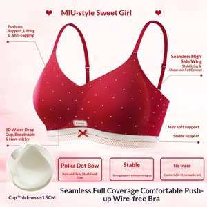 Sujetador Deportivo Clásico de la Serie <span class=keywords><strong>MIU</strong></span> con Diseño de Bloques de Color, Copa 3/4 Acolchada, Estilo Ballet, Transpirable e Inalámbrico para Mujer - Product Image 2