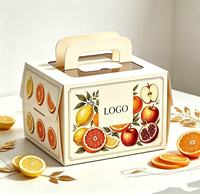 Boîte d'emballage personnalisée pour gâteau Tiramisu, impression couleur CMYK, avec fenêtre transparente et poignée, pour desserts de fête d'anniversaire