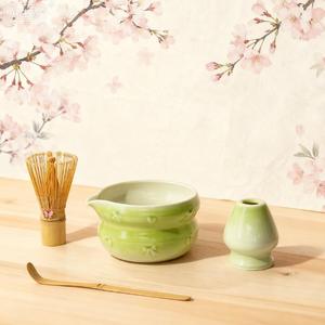 Personalized Christmas Gift Luxury Pottery Matcha Chasen Holder Whisk Stand Gift <b>Set</b> Ceramic Matcha Bowl With Spout - Product Image 6