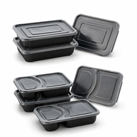 Boîtes alimentaires jetables en PP de 40 oz et 47 oz pour le déjeuner quotidien, contenants empilables pour la préparation des repas à emporter avec couvercles transparents