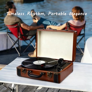 Giradischi <span class=keywords><strong>Portatile</strong></span> a Valigetta con <span class=keywords><strong>Lettore</strong></span> di <span class=keywords><strong>Cassette</strong></span> e Fonografo, Espositore per Dischi in Vinile, Regalo di Natale - Product Image 2