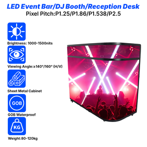 จอแสดงผล LED แบบยืดหยุ่นสำหรับในอาคาร XOBLED ขนาดสั่งทำได้ P2 P1.86 P2.5 สำหรับเคาน์เตอร์ดีเจ รูปทรงวงรี พร้อมเทคโนโลยี GOB - Product Image 1