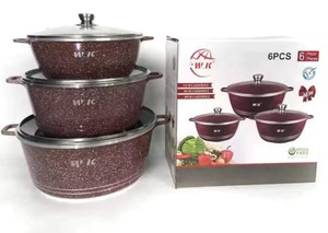 Juego de Ollas de Aluminio Jumbo de 6 Piezas, 32cm, 36cm, 40cm, con Revestimiento Antiadherente de Granito, Olla para Sopa, para Familias Grandes, Cocina Comercial, Nuevo - Product Image 5