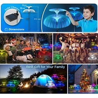 Lampu Taman LED Solar IP65 Tahan Air Bentuk Ubur-ubur Dekorasi Kembang Api Lanskap Luar Ruangan Berubah Warna