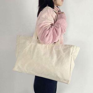 Best Selling <b>Extra</b> <b>Large</b> Cotton Canvas Shopping Tote <b>Bag</b> Reusable and Custom Printed Logo Oversize Grocery Tote <b>Bag</b> - Product Image 1