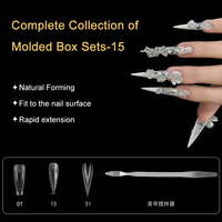 395 Pièces Formes Carrées Françaises Translucides Double Usage pour Gel de Construction Rapide, Moules d'Extension d'Ongles, Formes Supérieures pour Polygel