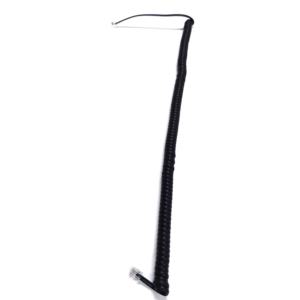 Cordon de téléphone spiralé 4P4C RJ9/RJ10/RJ22 de 25 pieds, noir, blanc, gris, câble récepteur bouclé pour téléphones filaires - Product Image 5