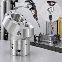 Adaptateur de torche de soudage en aluminium 6061 sur mesure pour usinage CNC avec placage pour cellules robotiques
