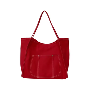 Bolsa de tela de algodón orgánico grande, reutilizable, para compras, con logo impreso, para viajes diarios. - Product Image 1