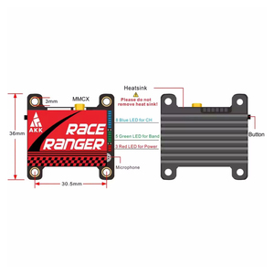 AKK 5.8G 1.6W Video para UAV y VTX de 5.8Ghz 1000mW 2000mW 3000mW - Product Image 3