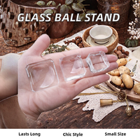 Nouveauté Socle de présentation en verre transparent carré en forme de boule de cristal Style Feng Shui Support de sphère gravé pour Noël
