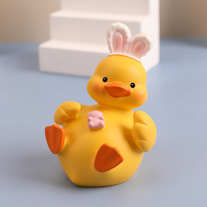 Figuras Personalizadas de Resina, Adornos Creativos para el Hogar y el Automóvil, Lindas Figuras Coleccionables de Pato Amarillo <span class=keywords><strong>MOMO</strong></span>, Estatuas de Animales - Product Image 5