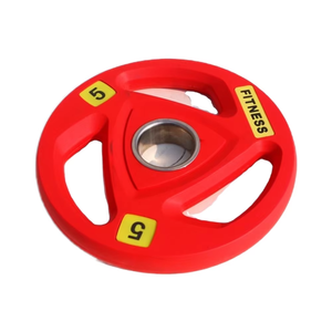 Plaques de <span class=keywords><strong>poids</strong></span> Tri-Grip personnalisées avec <span class=keywords><strong>logo</strong></span>, 20 kg, en uréthane, polyuréthane, PVC, pour haltères, avec services OEM et ODM - Product Image 6