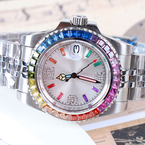 Reloj MINUTETIME Personalizado NH35 con Joyas de Arcoíris, Reloj Submarino Mecánico Automático con Esfera NH35, Resistente al Agua 10 Bar, Reloj de Pulsera de Lujo para Hombre - Product Image 3