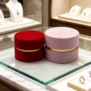 Biodegradable Custom Luxury Velvet Candy <b>Gift</b> Paper Tube Packaging Ribbon Wedding <b>Round</b> Tube <b>Gift</b> <b>Box</b> for Jewelry - Product Image 1