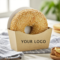 Boîte en papier personnalisée pour petit-déjeuner, pain, dessert, sandwich, œuf émietté, hamburger, bagel, beignet, avec support pour pain grillé épais