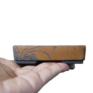 Miniature Rectangular Bonsai <b>Pot</b> Purple <b>Clay</b> Zen Wabi Sabi Handmade Palm Sized With Taihu Stones - Product Image 5
