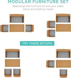 Modern Simplicity Design Luxury Patio <b>Rattan</b> <b>Sofa</b> Set for Courtyard Balcony Leisure Business Meeting Guests - Product Image 3