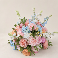 Boule de fleurs PPS de qualité supérieure, 30 cm, rose, bleu, multicolore, arrangement floral pour la décoration de table de mariage ou d'événement