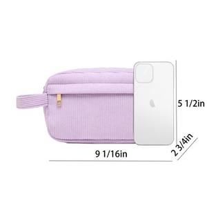 กระเป๋าจัดระเบียบแบบพกพาสีลูกกวาดกระเป๋าเครื่องสำอางผ้าลูกฟูก - Product Image 5