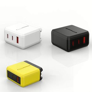 US <b>Plug</b> 65W Foldable GaN Charger Multi Functional Dual USB <b>C</b> Travel <b>Adapter</b> QC3.0 2C+A Charging Block - Product Image 1