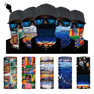 LEO custom buffs 100% polyester sublimation multifonctionnel tube tubulaire sans couture masque facial cache-cou bandana