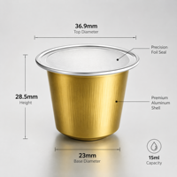YOUZHEN Contenant pour capsules de café jetables, couvercles en aluminium PP, forme moulée en pulpe, écologique, qualité alimentaire, capacité 15 ml