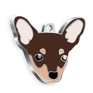 Placa de Identificación para Perros Chihuahua, Esmalte Marrón, Etiqueta de Identificación para Mascotas - Product Image 1