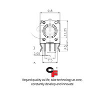 Potentiomètres rotatifs série RC0901 1K-1M, tolérance 20%, film carbone, DC 10V, 70 rotations, 0.03W pour drones UAV et joysticks