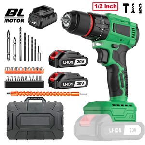 Taladro de impacto inalámbrico de 20V con motor sin escobillas, destornillador, portabrocas metálico de 13mm, batería de potencia, envío directo desde almacén local de la UE CD-20HZZ-1 - Product Image 5