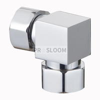 Vanne d'angle en laiton à 90 degrés, 3 voies, chromée, accessoires de robinetterie de salle de bain pour le débit d'eau, prix usine, vente en gros
