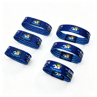 Bracelets promotionnels personnalisés, écologiques, à la mode, tissés, imprimés par transfert thermique, extensibles, en RPET, avec puce RFID