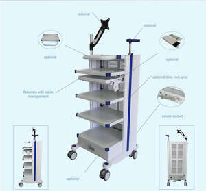 Chariot médical multifonctionnel OEM de haute qualité, chariot intégré pour instruments laparoscopiques, chariot d'endoscopie hospitalier - Product Image 4