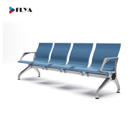 Banc d'attente FLYA personnalisé pour aéroport, salon VIP, terminal, salle d'attente, réception, avec structure en poutre, 2, 3, 4 ou 5 places, en PU
