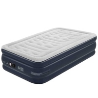 Matelas gonflable surélevé floqué personnalisé, taille double, lit d'air surélevé avec pompe électrique intégrée pour le camping