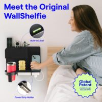 Organizer Schwebendes Wandregal Metall & Holz Modernes Klappregal für Badezimmerorganisation HC-s28